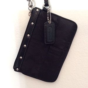 Coach fabric logo wristlet